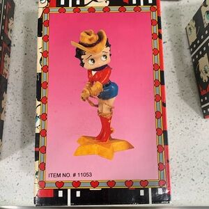 6" Vintage Vandor China Betty Boop Star Cowgirl Figurine W/ Lasso, (1997)